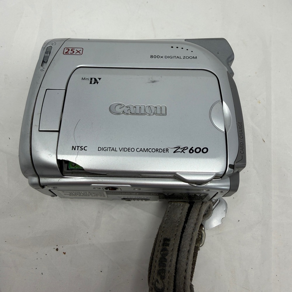 Canon ZR600 MiniDV Digital Video Camcorder Silver 25x Optical Zoom For Parts